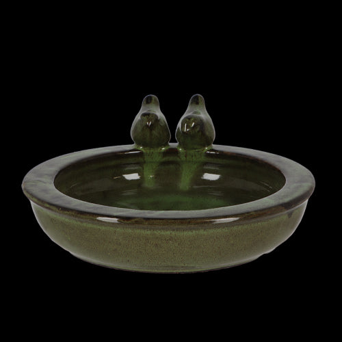 Bird Bath - Ceramic Round Assorted 27 x 27 x 11cm (Set of 3 Asstd)