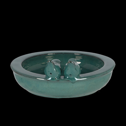 Bird Bath - Ceramic Round Assorted 27 x 27 x 11cm (Set of 3 Asstd)