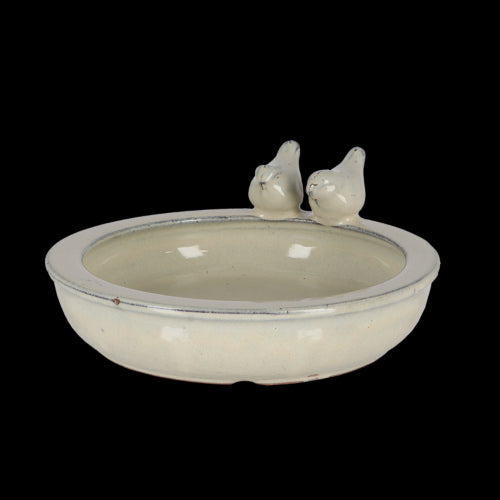 Bird Bath - Ceramic Round Assorted 27 x 27 x 11cm (Set of 3 Asstd)