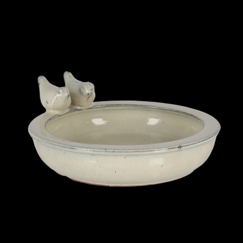 Bird Bath - Ceramic Round Assorted 27 x 27 x 11cm (Set of 3 Asstd)