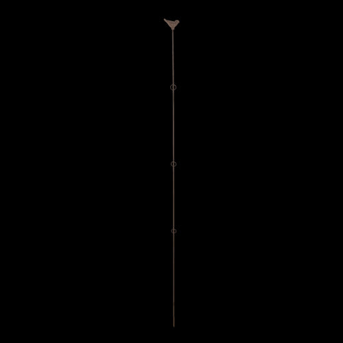 Set of 8 cast iron plant supports, 175cm tall with decorative heads, ideal for stabilizing roses and climbing vines.