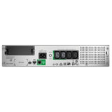 APC Smart-UPS 750VA LCD, 2U rack-mountable UPS with sine wave output, remote monitoring, and 5.5 min backup for critical equipment.