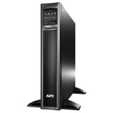 Black APC Smart-UPS X 750VA Rack/Tower UPS with 8 outlets, 12-minute backup, and management software for optimal power protection.