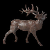 Set of 2 assorted cast iron deer ornaments, showcasing detailed antlers and handcrafted craftsmanship.