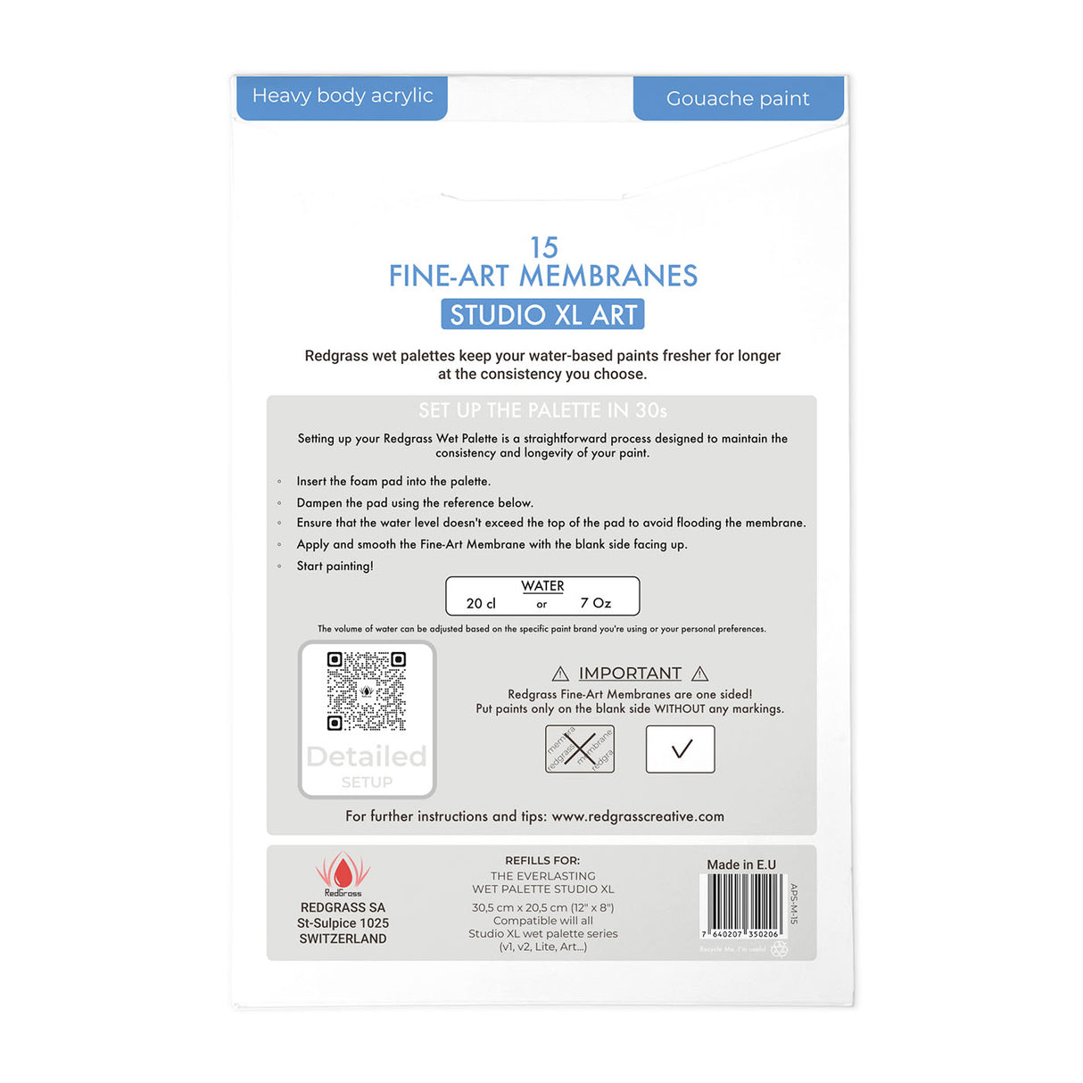 RedGrass Studio XL ART Palette Membranes