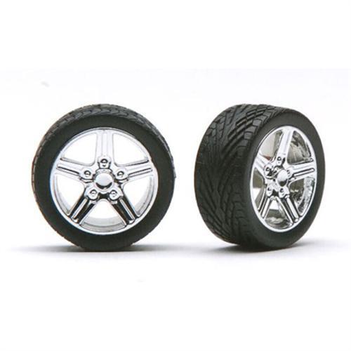 Pegasus Irok Chrome Wheels & Tyres 1/24