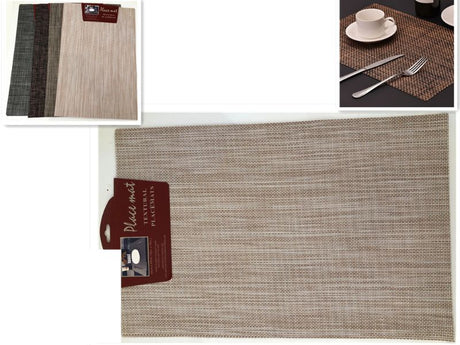 Stylish set of 3 plain color placemats, each 30 x 45CM, adding elegance and protection to dining tables.