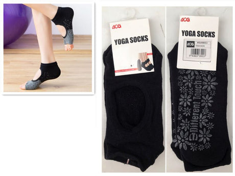 Premium yoga socks with silicone grips, 12 pairs, size 18.5CM for comfort and stability in your practice.