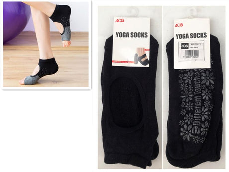 Premium 21.5CM yoga socks for grip and stability, moisture-wicking, perfect for yoga and Pilates, 12 pairs included.