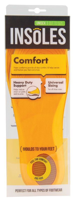 Comfortable, ergonomic unisex insoles providing heavy-duty support and relief from foot fatigue for all-day use.