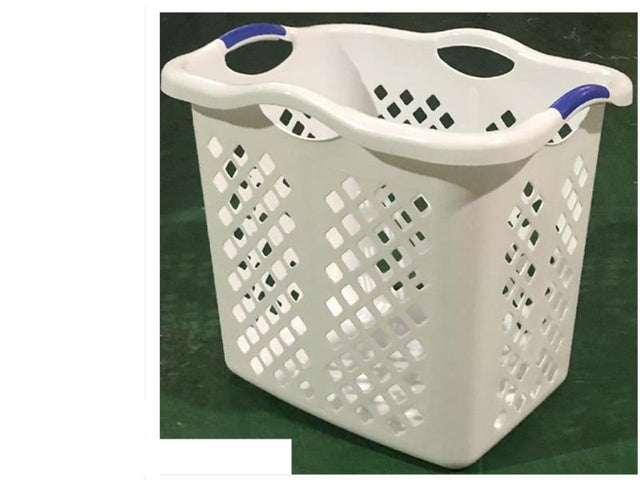 Spacious 65L laundry basket (55 x 42 x 47CM) for organized laundry, blankets, or toys, with durable design and easy transport handles.