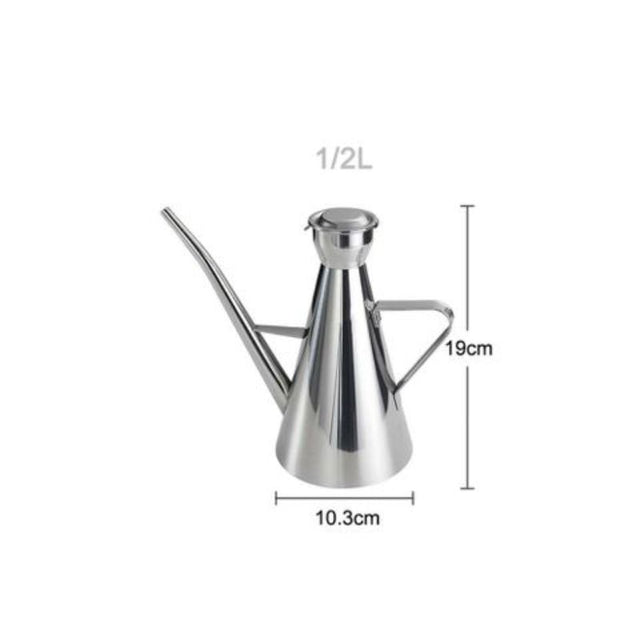 Stainless steel Zitos Oil Pot, 500ml, with ergonomic handle for easy pouring; stylish design enhances any kitchen decor.