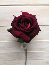 Rose – Velvet Rose Stem  Dark Burgundy
