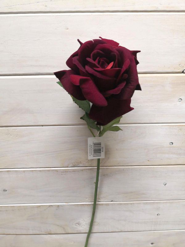 Rose – Velvet Rose Stem  Dark Burgundy