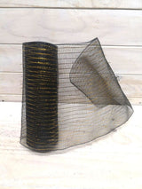 Black gold mesh garland measuring 26cm x 10 yards, perfect for elegant decor and versatile styling without maintenance.