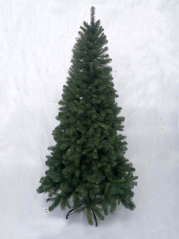 7-foot mixed green pine Christmas tree with realistic branches, perfect for festive decorations and holiday gatherings.