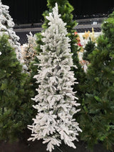 Christmas Tree â€“ 7.5 PE & PVC Snowy Glitter Slim Tree with Light