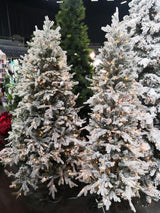 Christmas Tree â€“ 7.5 PE & PVC Snowy Glitter Slim Tree with Light