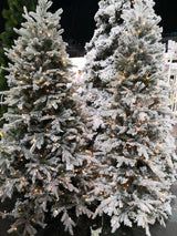 Christmas Tree â€“ 7.5 PE & PVC Snowy Glitter Slim Tree with Light