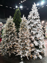 Christmas Tree â€“ 7.5 PE & PVC Snowy Glitter Slim Tree with Light