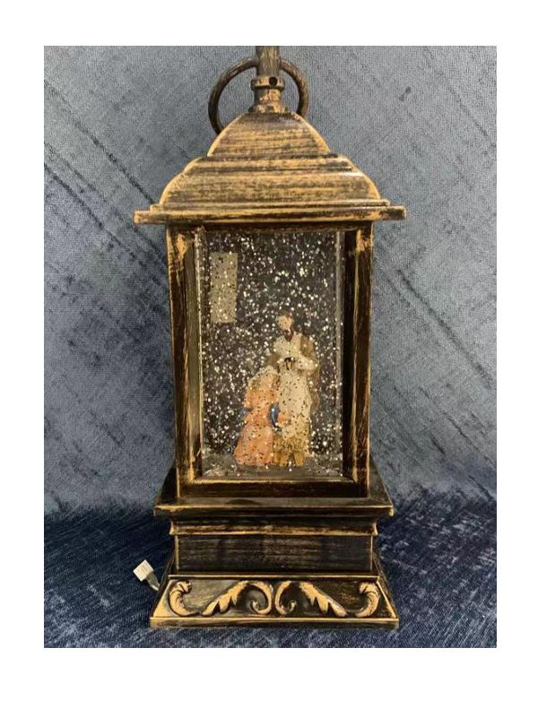 Fibre optic square lamp featuring Jesus, providing warm light and inspirational decor for any room.