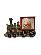 Colourful fibre optic train with Santa, perfect Christmas decoration for indoor and outdoor festive cheer.