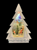 Fibre Optic White Tree Theme with Snowman  White