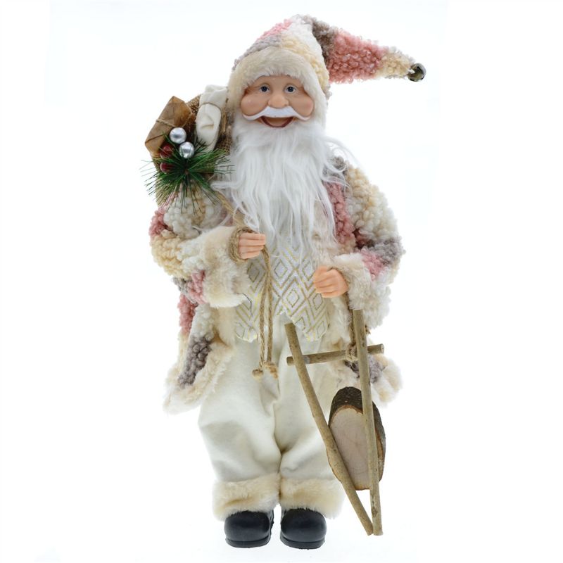 45cm Standing Noble Santa in a red suit with white trim, conveying festive cheer and holiday magic for Christmas decor.