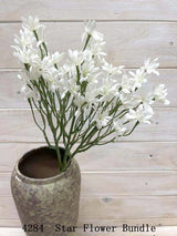 Lifelike Star Flower Bundle, perfect for brightening decor in low-light spaces without maintenance.