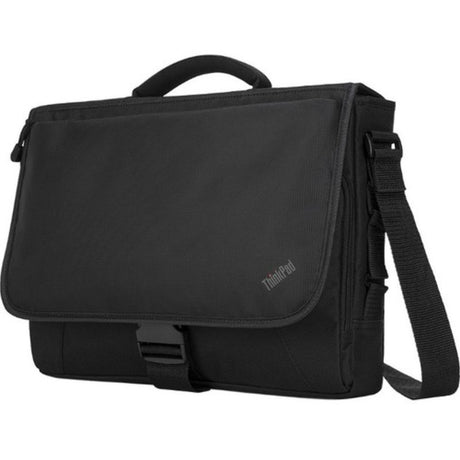 Stylish black Lenovo messenger bag for 15.6" notebooks, water-resistant with shoulder strap and durable materials.