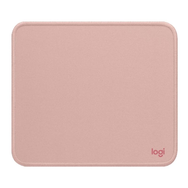 Logitech Studio Series Mouse Pad in Dark Rose, 200mm x 230mm, with soft surface, anti-slip base, and spill-resistant design.