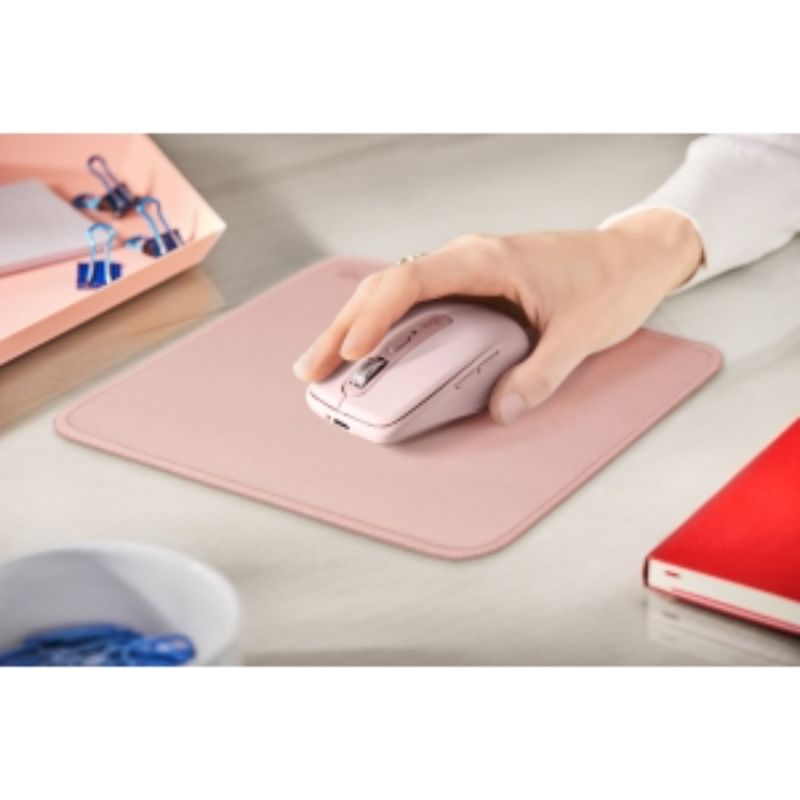 Logitech Studio Series Mouse Pad in Dark Rose, 200x230 mm, featuring soft surface, anti-slip base, and spill-resistant design.