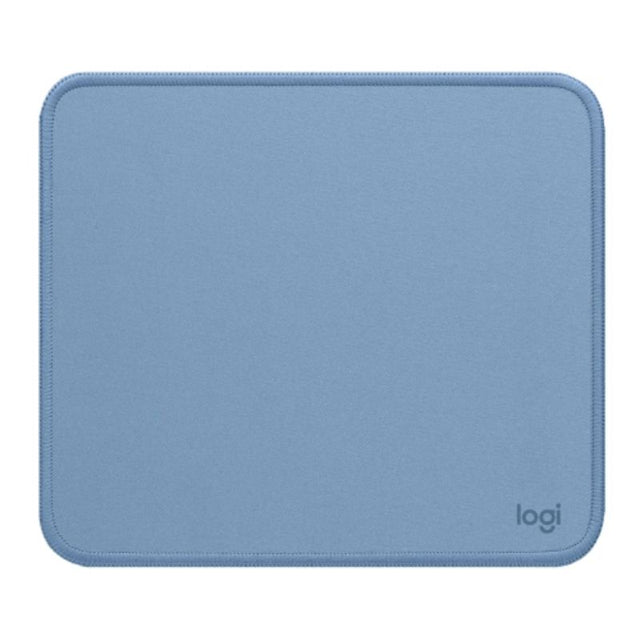 Logitech Studio Series Mouse Pad in Blue Grey, 200x230mm, featuring spill resistance, anti-slip base, and smooth surface for optimal performance.