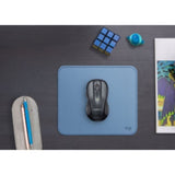 Logitech Mouse Pad in Blue Grey, 200mm x 230mm, features a smooth, spill-resistant surface and anti-slip rubber base.