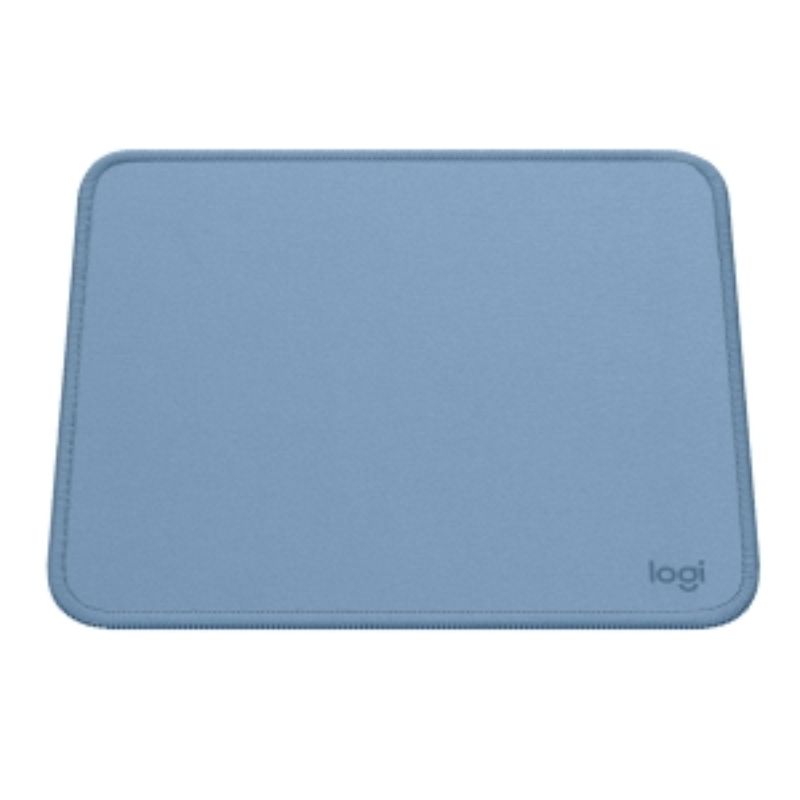 Blue grey Logitech mouse pad with spill-resistant surface, anti-slip base, and durable edges for smooth, silent mousing.