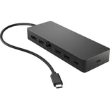 HP Docking Station with USB-C, supports dual 4K displays, multiple ports, ideal for connecting peripherals and networking.