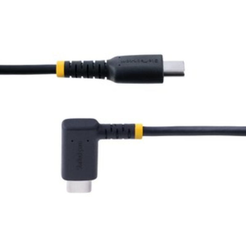 StarTech.com 6ft (2m) USB C Charging Cable Right Angle, 60W PD 3A, Heavy Duty Fa