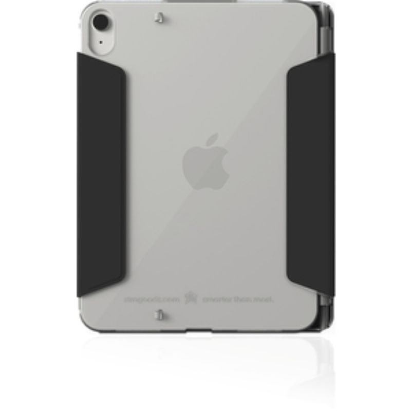 Sleek black STM Studio case for iPad 10th Gen, featuring multi-position stand and durable protection for everyday use.