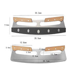 PIZZA ROCKER CUTTER WITH WOOD HANDLE 33C