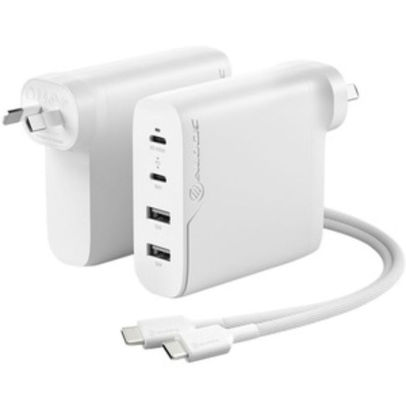 ALOGIC 4X100 Rapid Power Charger with four ports, 100W output, and included 2m USB-C cable for efficient device charging.