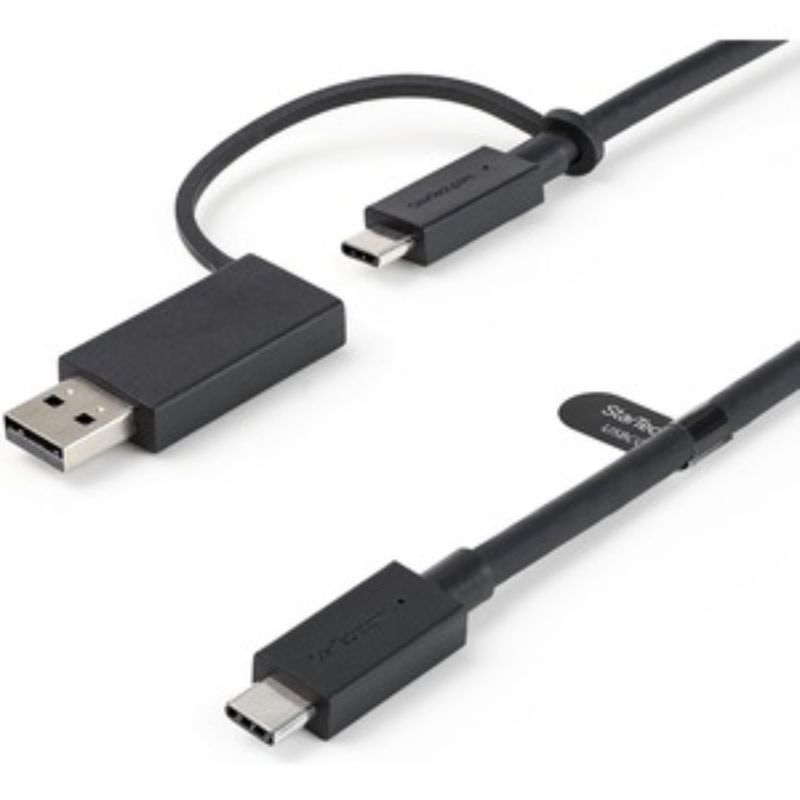 Versatile 1m USB-C cable with USB-A adapter, supports 10Gbps speeds and 100W power delivery for seamless device connectivity.