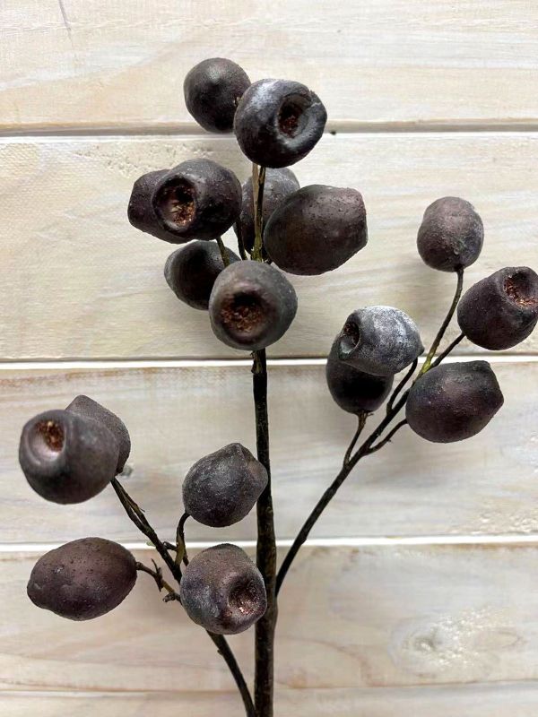 Artificial Eucalyptus Nut Spray (Burgundy)