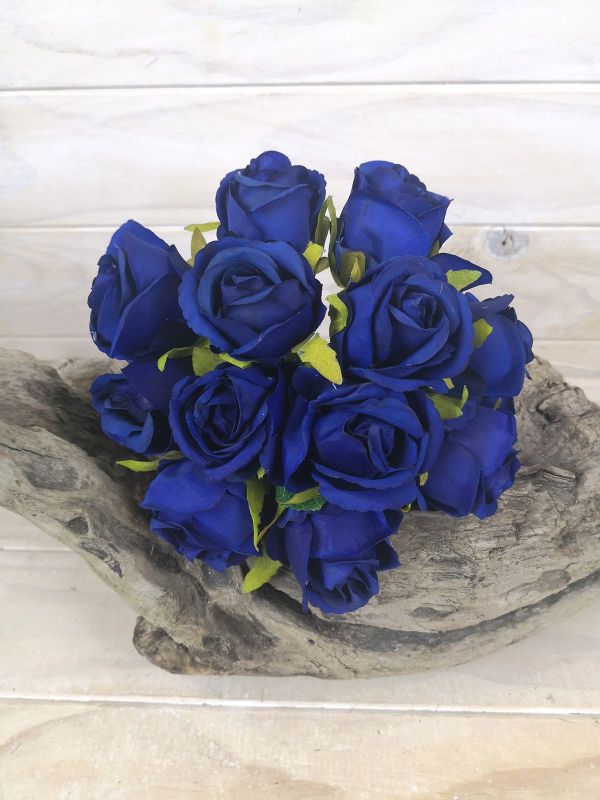 Artificial Rose Posy (Blue)