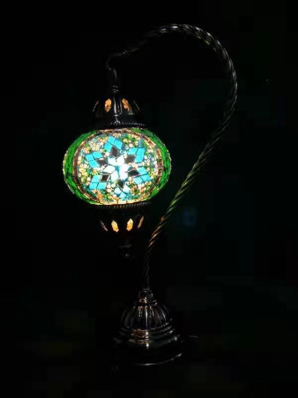 Turkish Mosaic Lamp 8 - Swan Neck Multicolour (37cm)