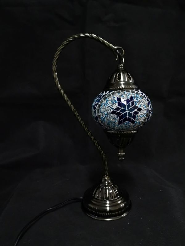 Turkish Mosaic Lamp 9 - Swan Neck Multicolour (37cm)