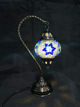 Turkish Mosaic Lamp 9 - Swan Neck Multicolour (37cm)