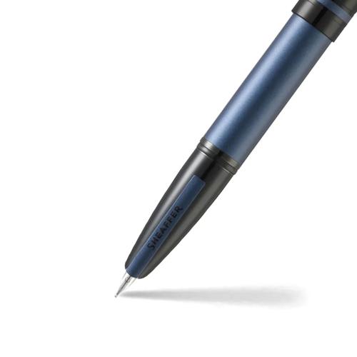 Sheaffer Icon Fine Fountain Pen Metallic Blue Black PVD Trim