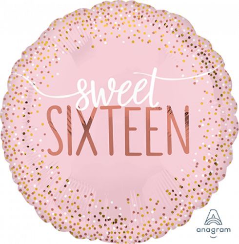 45cm Standard Balloon HX Sweet Sixteen Blush