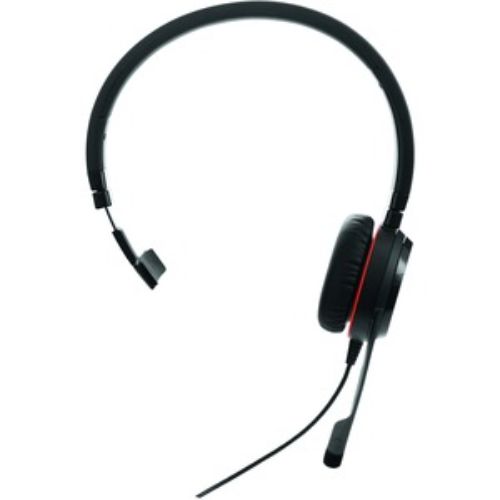 Jabra EVOLVE 30 II MS Mono Headset with noise-cancelling mic, plug-and-play setup, and intuitive controls for clear Skype calls.