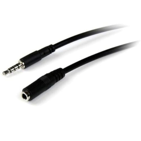 StarTech.com 1m TRRS headset extension cable with dual 3.5mm connectors, designed for clear audio and extended reach.